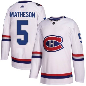 Montreal Canadiens Mike Matheson Official White Adidas Authentic Youth 2017 100 Classic NHL Hockey Jersey