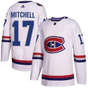 Montreal Canadiens Torrey Mitchell Official White Adidas Authentic Youth 2017 100 Classic NHL Hockey Jersey