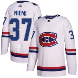 Montreal Canadiens Antti Niemi Official White Adidas Authentic Youth 2017 100 Classic NHL Hockey Jersey