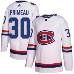 Montreal Canadiens Cayden Primeau Official White Adidas Authentic Youth 2017 100 Classic NHL Hockey Jersey