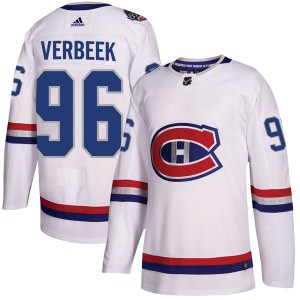 Montreal Canadiens Hayden Verbeek Official White Adidas Authentic Youth 2017 100 Classic NHL Hockey Jersey