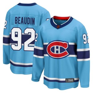 Montreal Canadiens Nicolas Beaudin Official Light Blue Fanatics Branded Breakaway Adult Special Edition 2.0 NHL Hockey Jersey