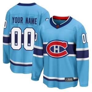 Montreal Canadiens Custom Official Light Blue Fanatics Branded Breakaway Adult Custom Special Edition 2.0 NHL Hockey Jersey