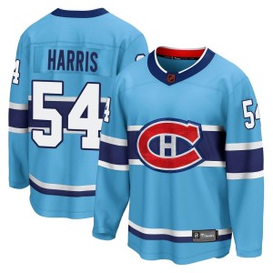 Montreal Canadiens Jordan Harris Official Light Blue Fanatics Branded Breakaway Adult Special Edition 2.0 NHL Hockey Jersey