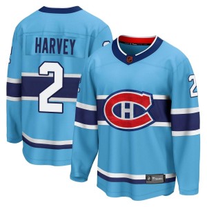 Montreal Canadiens Doug Harvey Official Light Blue Fanatics Branded Breakaway Adult Special Edition 2.0 NHL Hockey Jersey