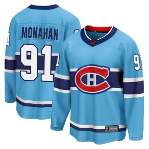 Montreal Canadiens Sean Monahan Official Light Blue Fanatics Branded Breakaway Adult Special Edition 2.0 NHL Hockey Jersey