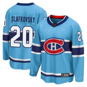 Montreal Canadiens Juraj Slafkovsky Official Light Blue Fanatics Branded Breakaway Adult Special Edition 2.0 NHL Hockey Jersey