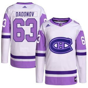 Montreal Canadiens Evgenii Dadonov Official White/Purple Adidas Authentic Youth Hockey Fights Cancer Primegreen NHL Hockey Jersey
