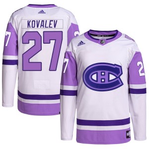 Montreal Canadiens Alexei Kovalev Official White/Purple Adidas Authentic Youth Hockey Fights Cancer Primegreen NHL Hockey Jersey