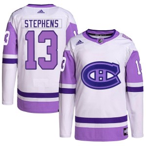 Montreal Canadiens Mitchell Stephens Official White/Purple Adidas Authentic Youth Hockey Fights Cancer Primegreen NHL Hockey Jersey