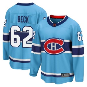 Montreal Canadiens Owen Beck Official Light Blue Fanatics Branded Breakaway Youth Special Edition 2.0 NHL Hockey Jersey