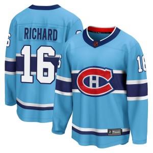 Montreal Canadiens Henri Richard Official Light Blue Fanatics Branded Breakaway Youth Special Edition 2.0 NHL Hockey Jersey