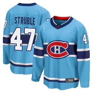 Montreal Canadiens Jayden Struble Official Light Blue Fanatics Branded Breakaway Youth Special Edition 2.0 NHL Hockey Jersey