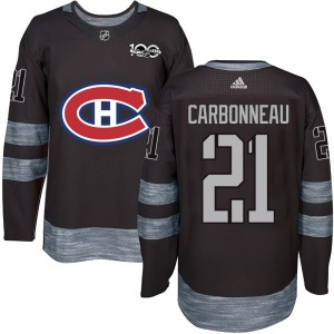 Montreal Canadiens Guy Carbonneau Official Black Authentic Youth 1917-2017 100th Anniversary NHL Hockey Jersey