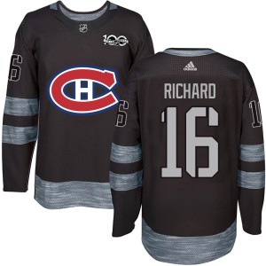 Montreal Canadiens Henri Richard Official Black Authentic Youth 1917-2017 100th Anniversary NHL Hockey Jersey
