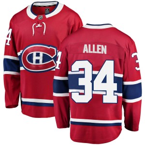 Montreal Canadiens Jake Allen Official Red Fanatics Branded Breakaway Adult Home NHL Hockey Jersey