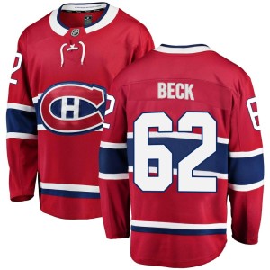 Montreal Canadiens Owen Beck Official Red Fanatics Branded Breakaway Adult Home NHL Hockey Jersey