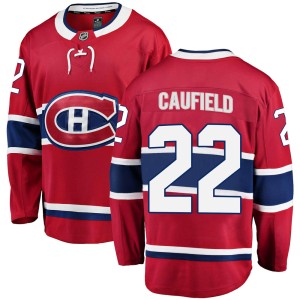 Montreal Canadiens Cole Caufield Official Red Fanatics Branded Breakaway Adult Home NHL Hockey Jersey