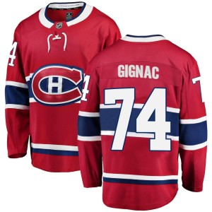 Montreal Canadiens Brandon Gignac Official Red Fanatics Branded Breakaway Adult Home NHL Hockey Jersey