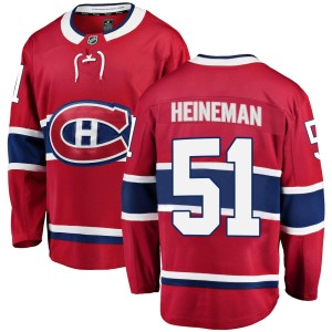 Montreal Canadiens Emil Heineman Official Red Fanatics Branded Breakaway Adult Home NHL Hockey Jersey