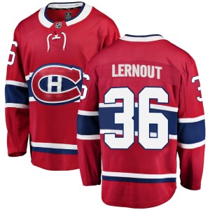 Montreal Canadiens Brett Lernout Official Red Fanatics Branded Breakaway Adult Home NHL Hockey Jersey