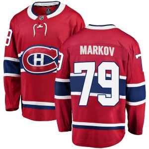 Montreal Canadiens Andrei Markov Official Red Fanatics Branded Breakaway Adult Home NHL Hockey Jersey