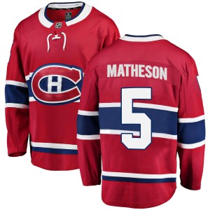 Montreal Canadiens Mike Matheson Official Red Fanatics Branded Breakaway Adult Home NHL Hockey Jersey