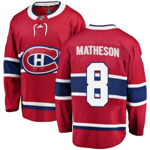 Montreal Canadiens Mike Matheson Official Red Fanatics Branded Breakaway Adult Home NHL Hockey Jersey