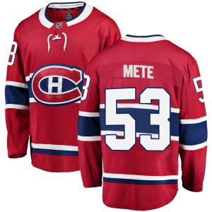 Montreal Canadiens Victor Mete Official Red Fanatics Branded Breakaway Adult Home NHL Hockey Jersey