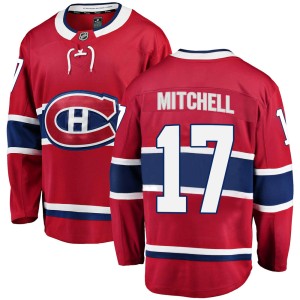Montreal Canadiens Torrey Mitchell Official Red Fanatics Branded Breakaway Adult Home NHL Hockey Jersey