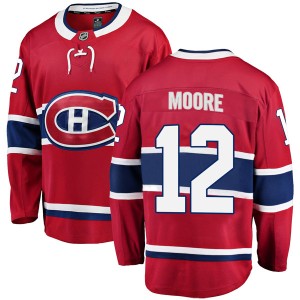 Montreal Canadiens Dickie Moore Official Red Fanatics Branded Breakaway Adult Home NHL Hockey Jersey
