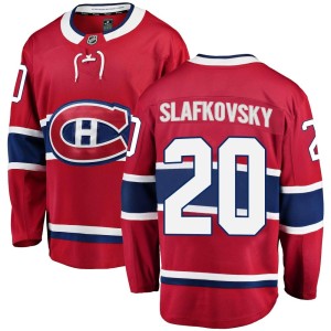 Montreal Canadiens Juraj Slafkovsky Official Red Fanatics Branded Breakaway Adult Home NHL Hockey Jersey
