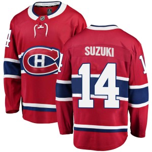 Montreal Canadiens Nick Suzuki Official Red Fanatics Branded Breakaway Adult Home NHL Hockey Jersey