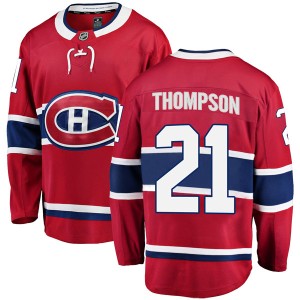 Montreal Canadiens Nate Thompson Official Red Fanatics Branded Breakaway Adult Home NHL Hockey Jersey