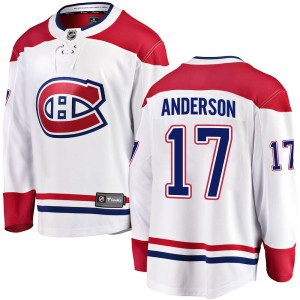 Montreal Canadiens Josh Anderson Official White Fanatics Branded Breakaway Youth Away NHL Hockey Jersey