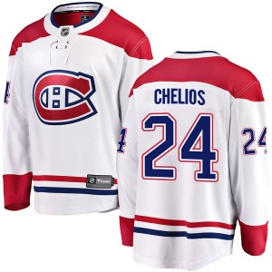 Montreal Canadiens Chris Chelios Official White Fanatics Branded Breakaway Youth Away NHL Hockey Jersey