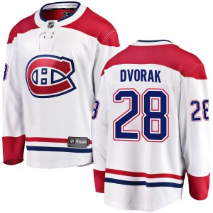 Montreal Canadiens Christian Dvorak Official White Fanatics Branded Breakaway Youth Away NHL Hockey Jersey
