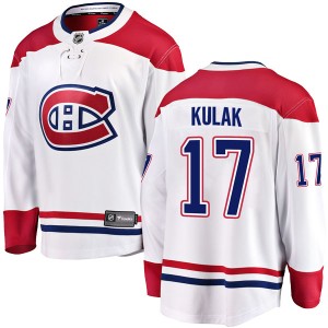Montreal Canadiens Brett Kulak Official White Fanatics Branded Breakaway Youth Away NHL Hockey Jersey