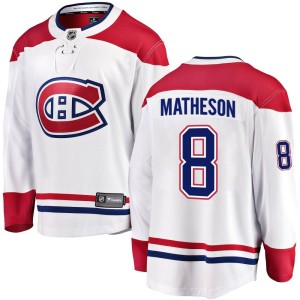 Montreal Canadiens Mike Matheson Official White Fanatics Branded Breakaway Youth Away NHL Hockey Jersey
