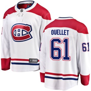 Montreal Canadiens Xavier Ouellet Official White Fanatics Branded Breakaway Youth Away NHL Hockey Jersey