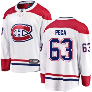 Montreal Canadiens Matthew Peca Official White Fanatics Branded Breakaway Youth Away NHL Hockey Jersey