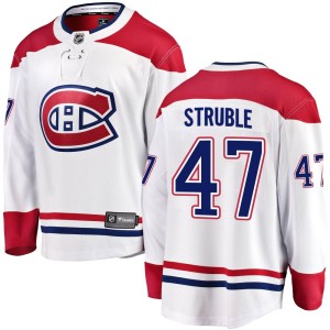 Montreal Canadiens Jayden Struble Official White Fanatics Branded Breakaway Youth Away NHL Hockey Jersey