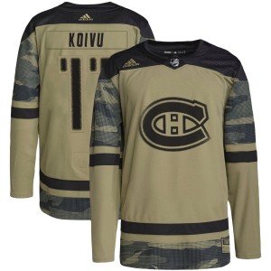 Montreal Canadiens Saku Koivu Official Camo Adidas Authentic Youth Military Appreciation Practice NHL Hockey Jersey