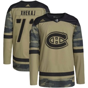Montreal Canadiens Arber Xhekaj Official Camo Adidas Authentic Youth Military Appreciation Practice NHL Hockey Jersey