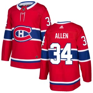 Montreal Canadiens Jake Allen Official Red Adidas Authentic Adult Home NHL Hockey Jersey