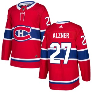 Montreal Canadiens Karl Alzner Official Red Adidas Authentic Adult ized Home NHL Hockey Jersey