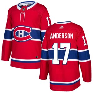 Montreal Canadiens Josh Anderson Official Red Adidas Authentic Adult Home NHL Hockey Jersey