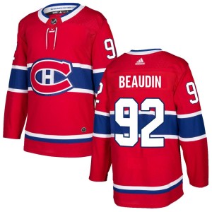 Montreal Canadiens Nicolas Beaudin Official Red Adidas Authentic Adult Home NHL Hockey Jersey