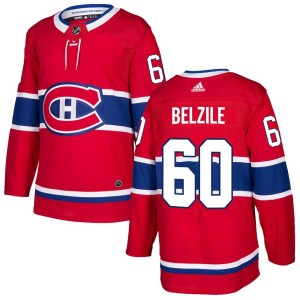 Montreal Canadiens Alex Belzile Official Red Adidas Authentic Adult Home NHL Hockey Jersey