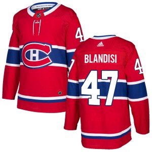 Montreal Canadiens Joseph Blandisi Official Red Adidas Authentic Adult Home NHL Hockey Jersey